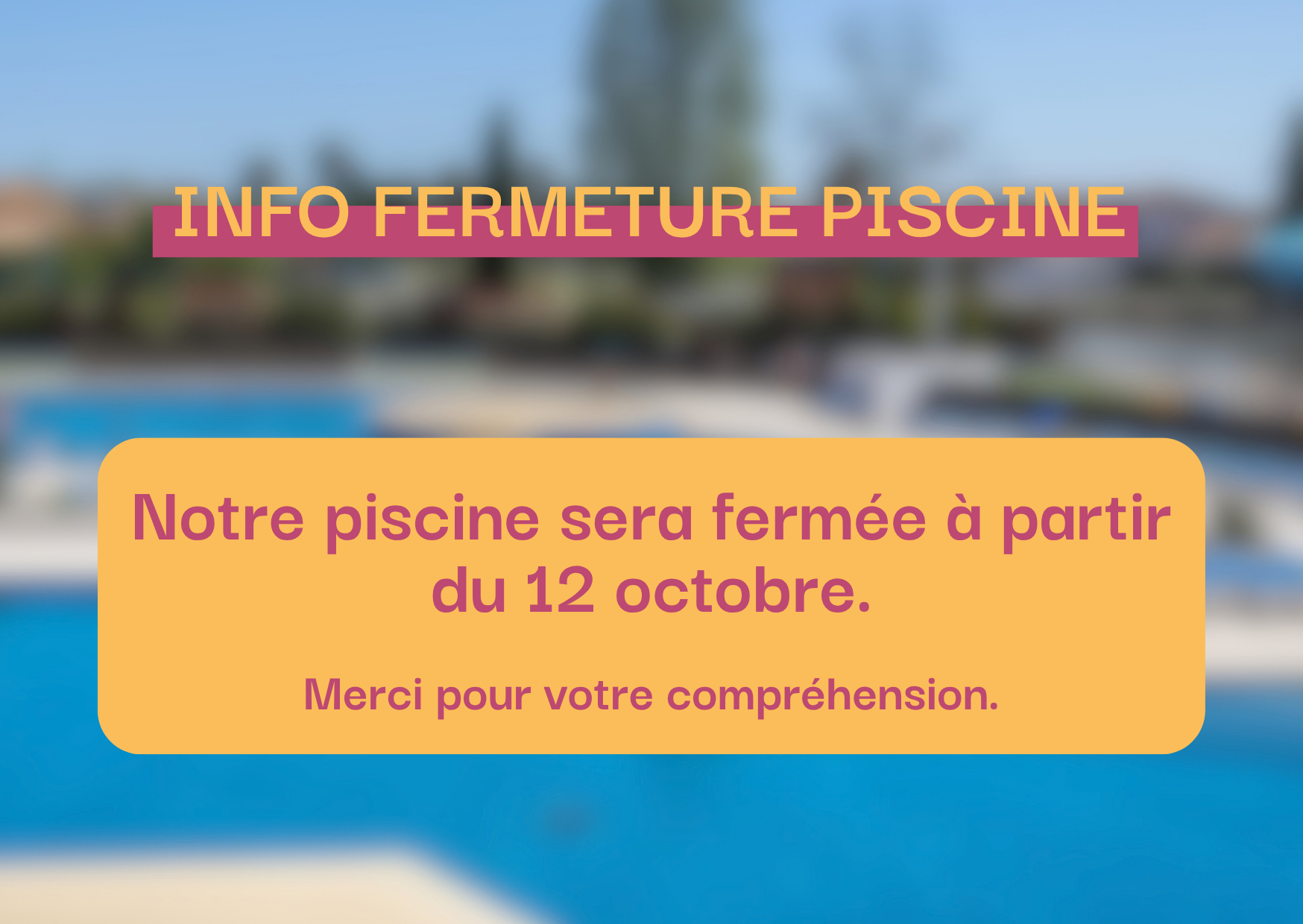 info fermeture piscine